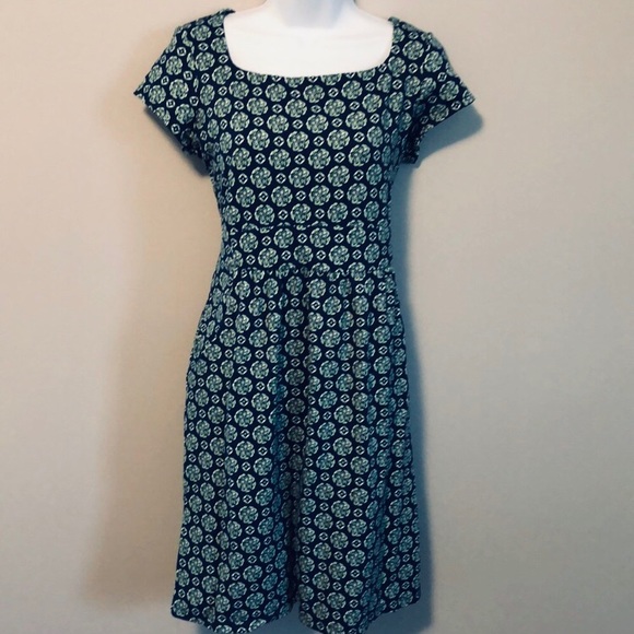 J. McLaughlin Emma Dress Blue & Green with Pockets